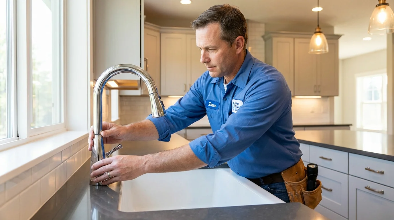 Kitchen faucet installation by Johns Plumbing LLC in Burnsville
